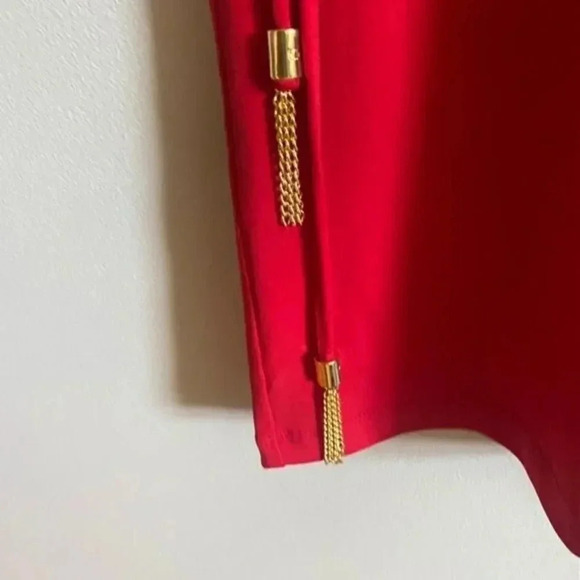 Calvin Klein Red Shirt Dress with Waist Tie - Picture 6 of 13